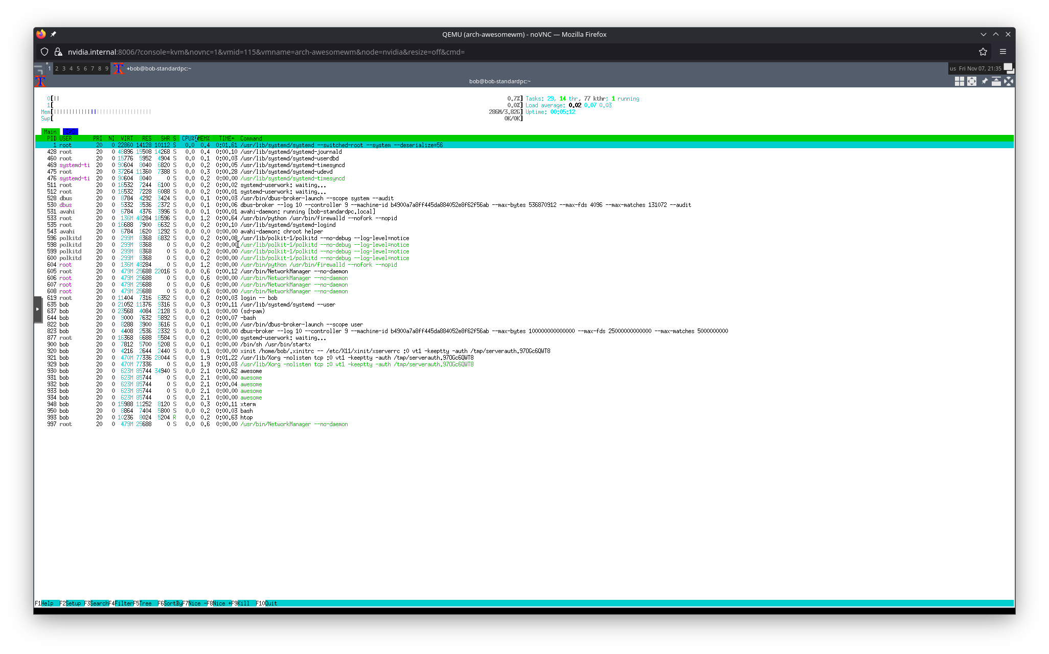 Screenshot of the awesome DE
