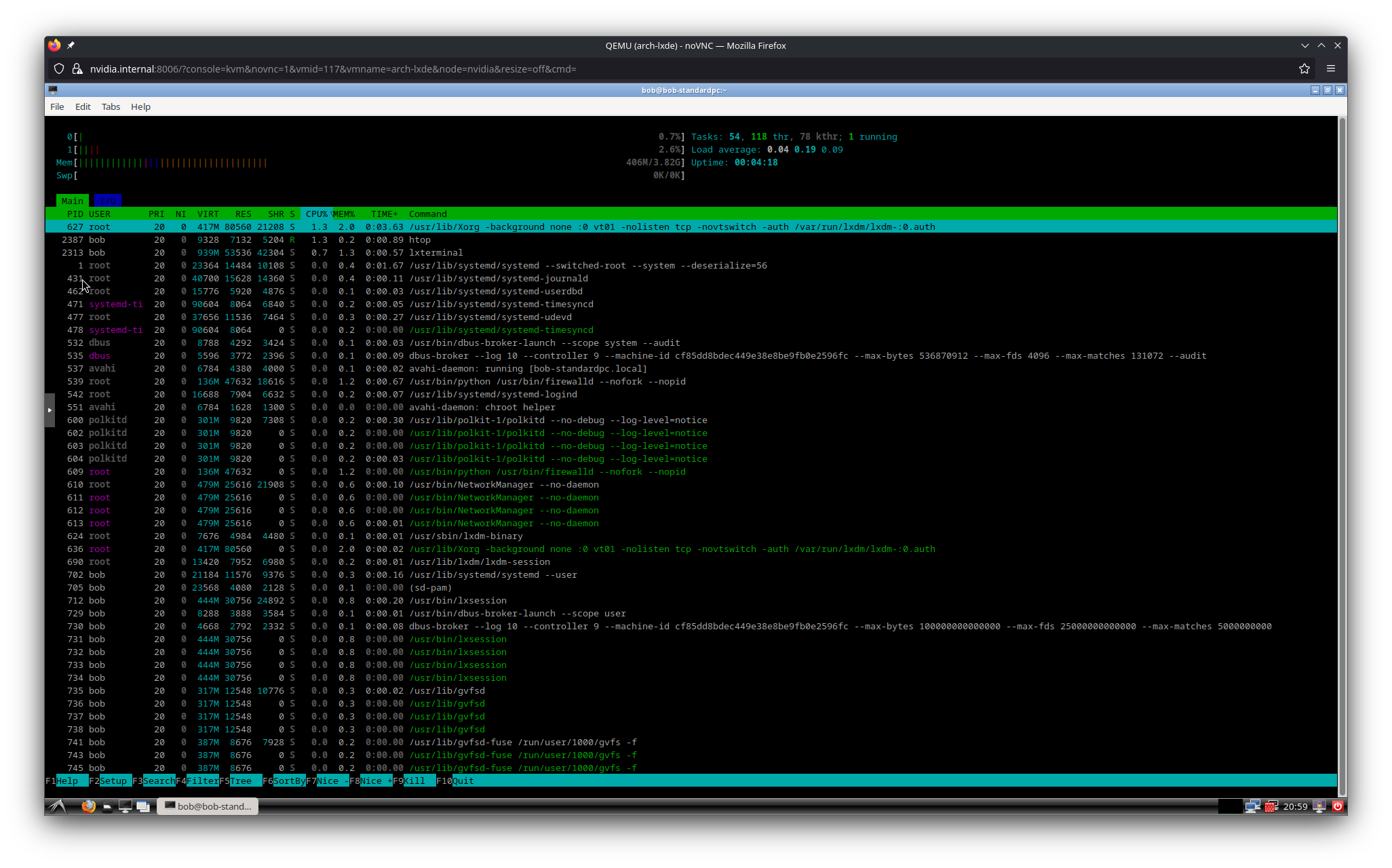 Screenshot of the lxde DE