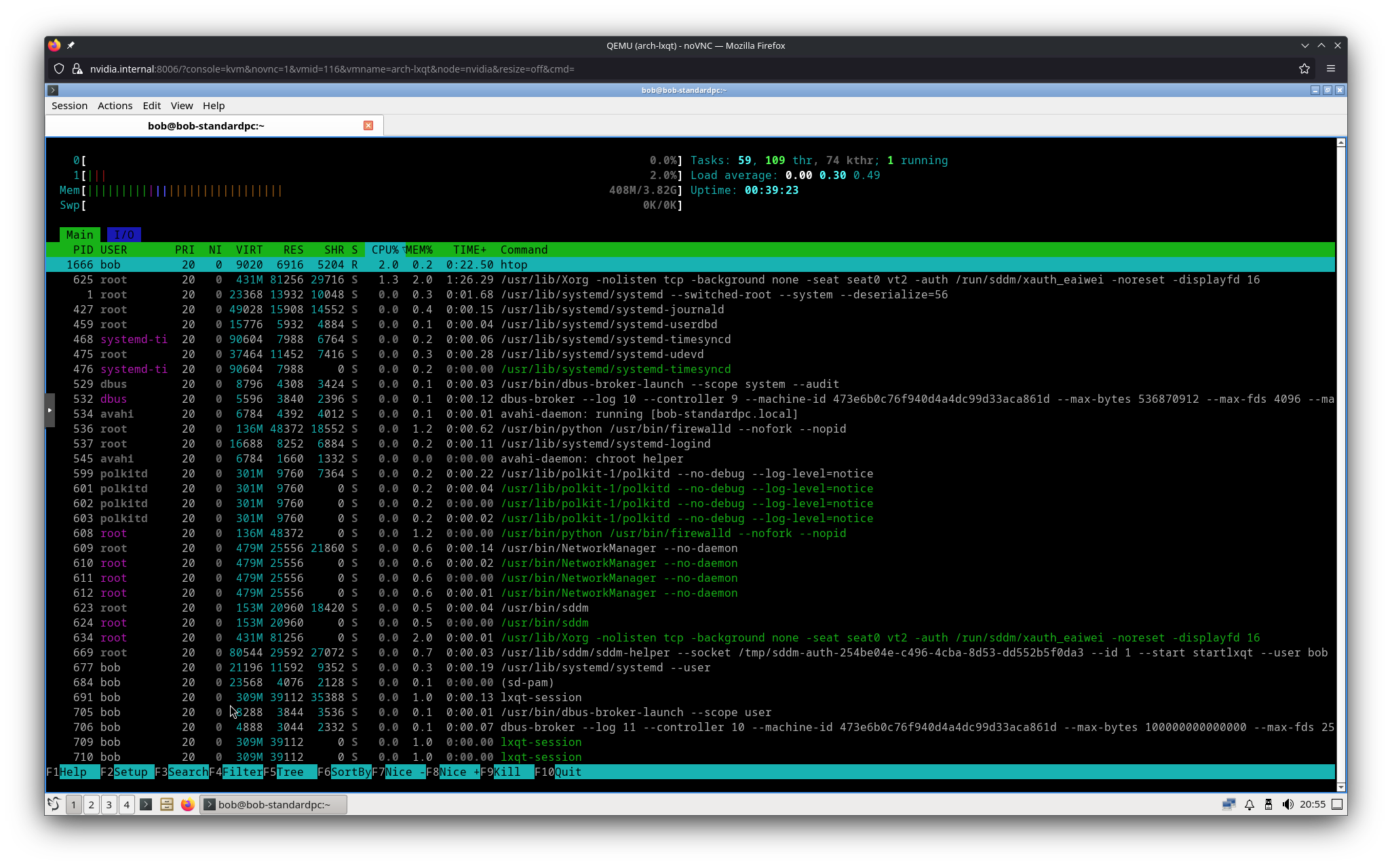 Screenshot of the lxqt DE