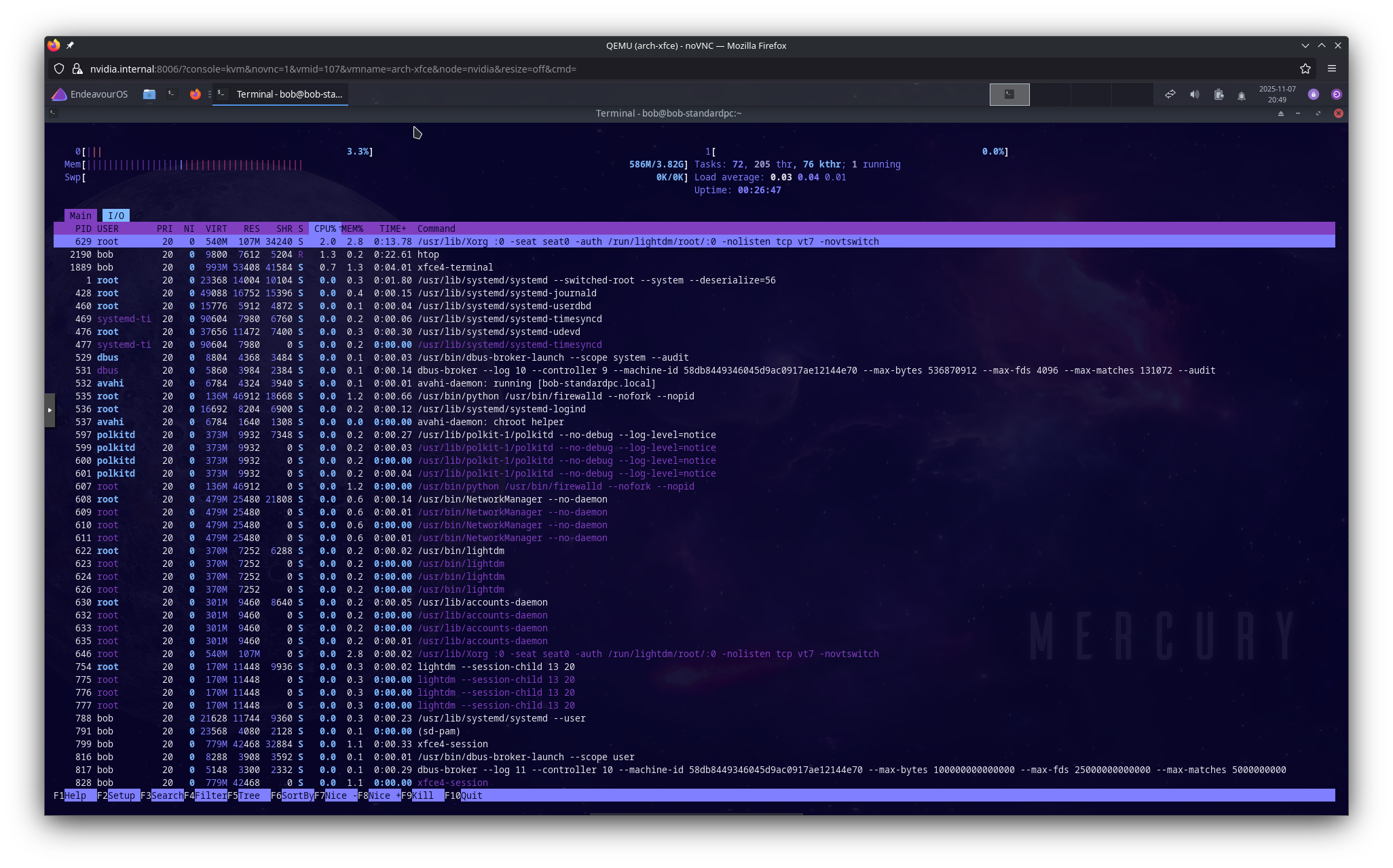 Screenshot of the xfce DE